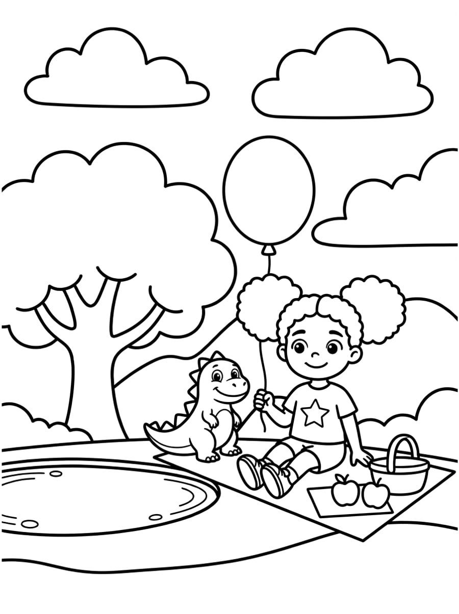 A black and white coloring book page