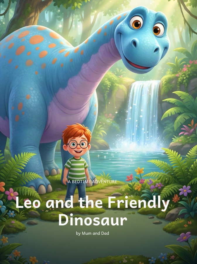 Front cover of Leo and the Friendly Dinosaur